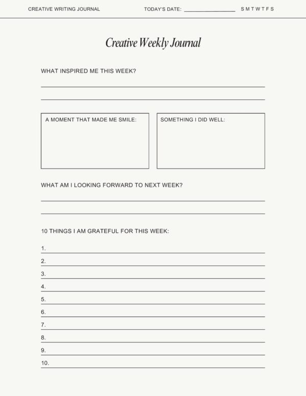 Monochrome Discovery Creative Writing Prompt Journal - Image 8