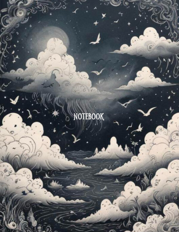 Cloudy Midnight Sky Notebook